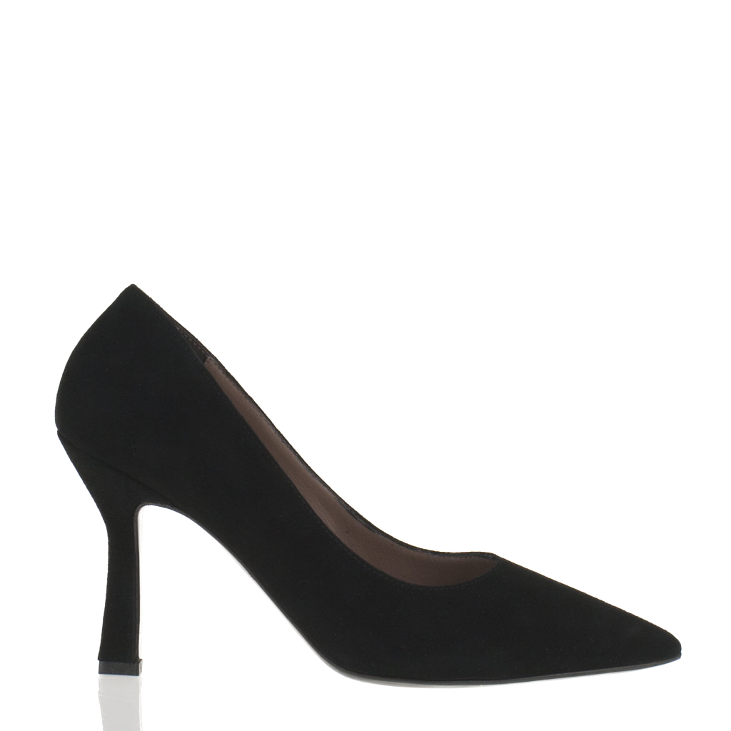 Décolleté Camoscio Nero Tacco Alto Eleganti