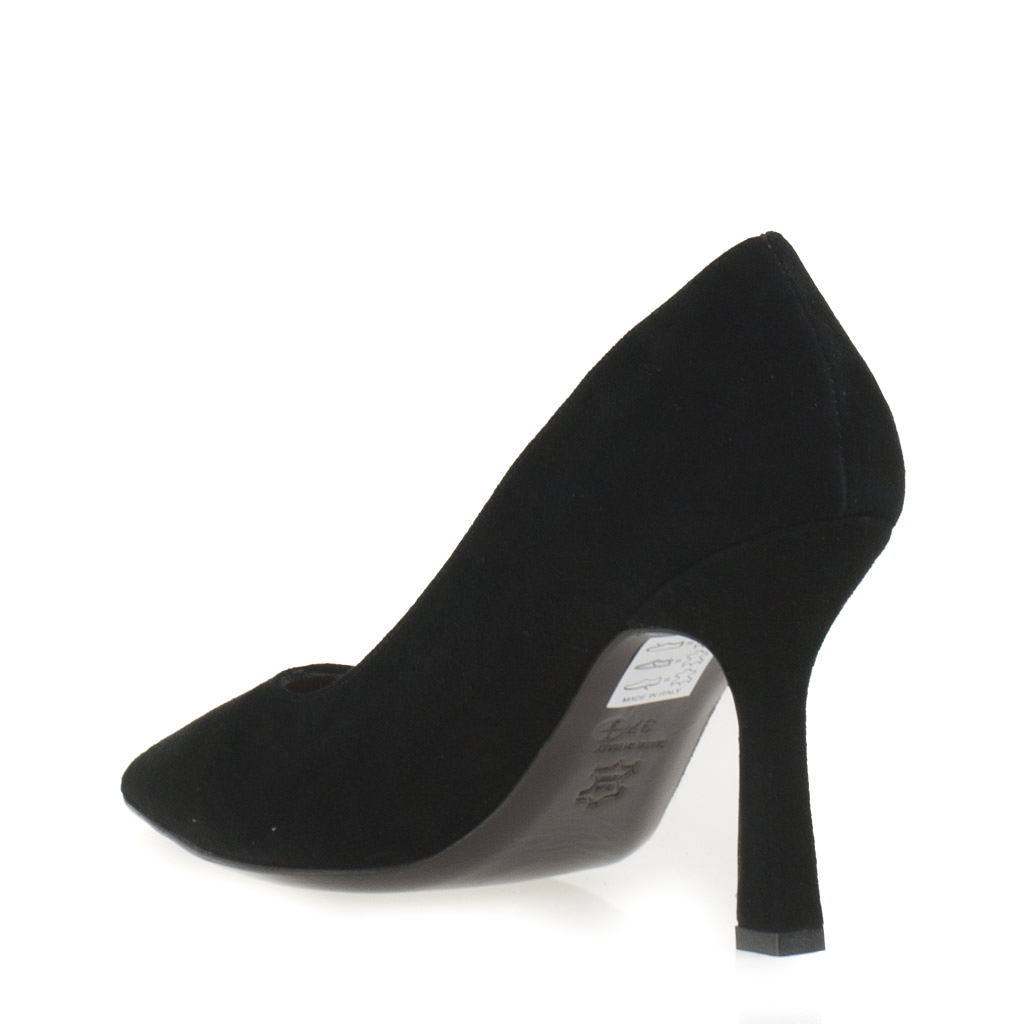 Décolleté Camoscio Nero Tacco Alto Eleganti