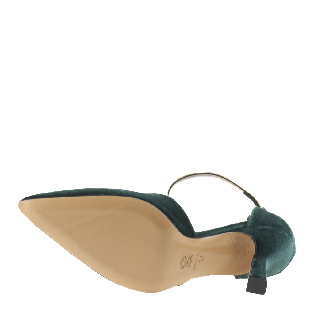Scarpe in Velluto Verde Eleganti con Tacco Alto