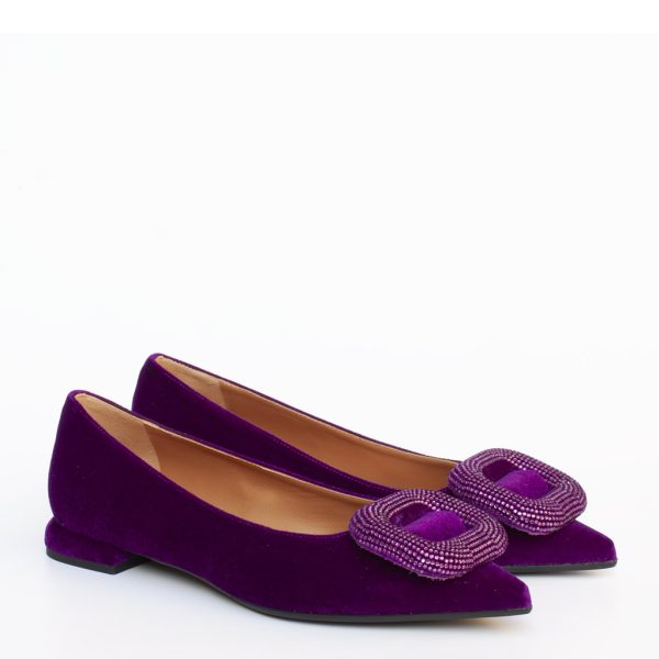 scarpa bassa viola in velluto