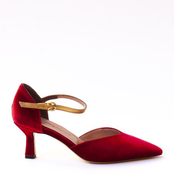 scarpa velluto rosso