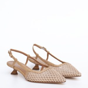 Beige mesh Slingback