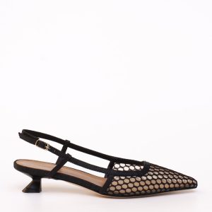 Black mesh Slingback