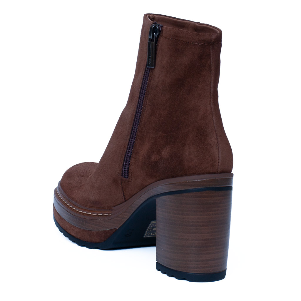 Stivaletto Camoscio Marrone Tacco Largo Pons Quintana Olivia