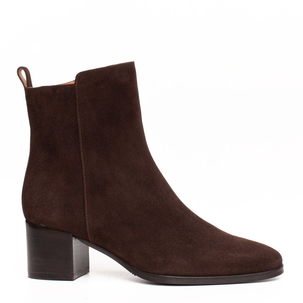 Elegant Dark Brown Suede Women’s Ankle Boots by Cervone