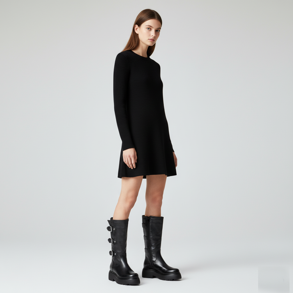 BIKER-CON-FIBBIE-DI-MJUS pelle nera