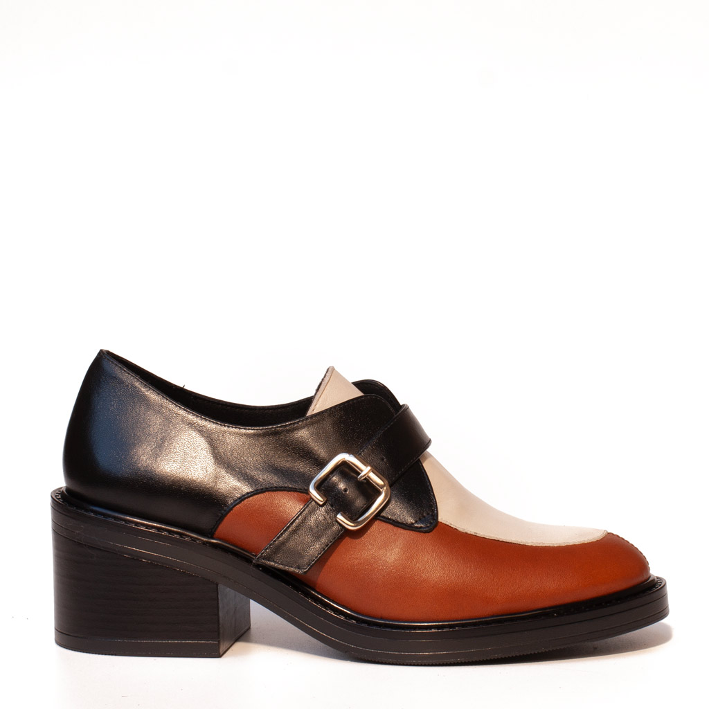 Mocassino Tacco Fibbia Multicolore Elegante