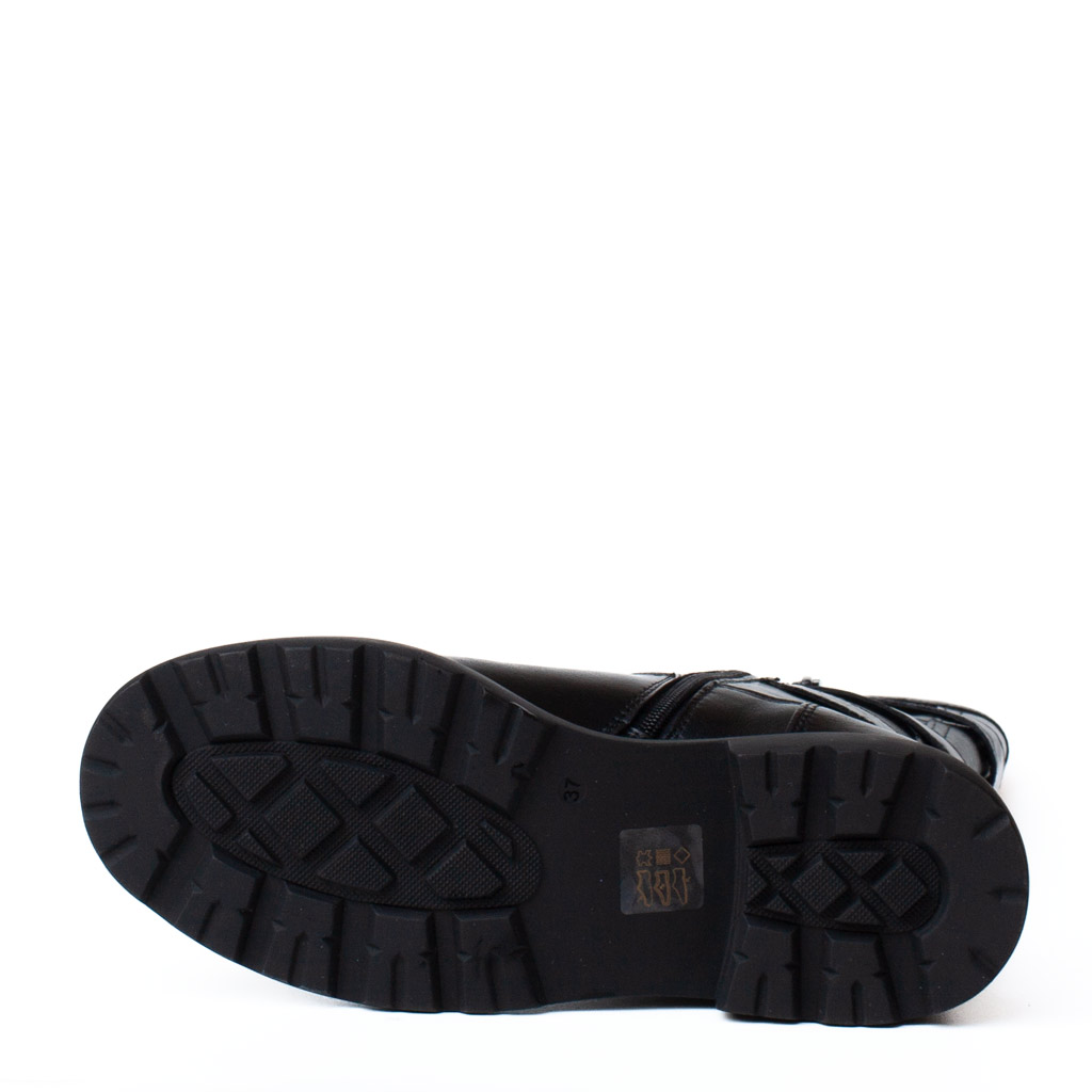 Stivale Biker Mezza Gamba Fibbie MJUS Donna Nero