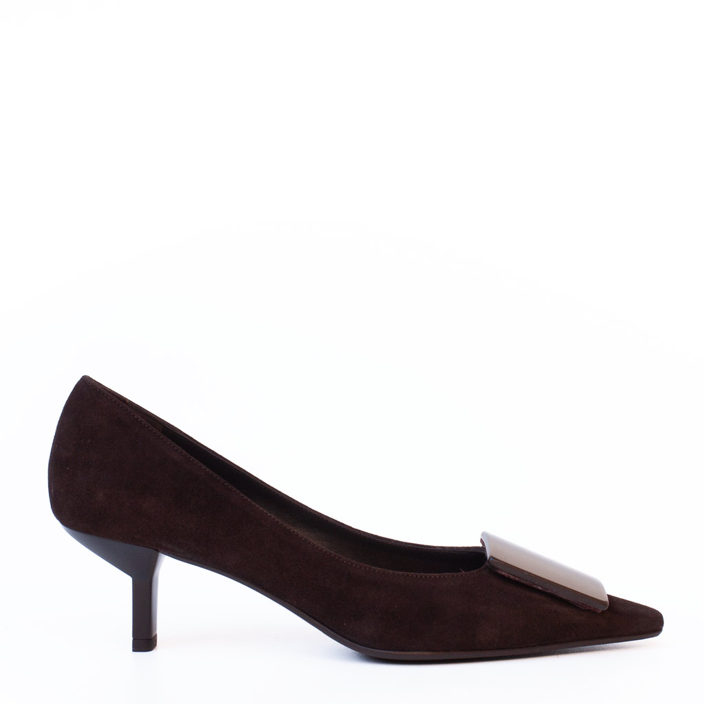 Décolleté Camoscio Marrone Fibbia