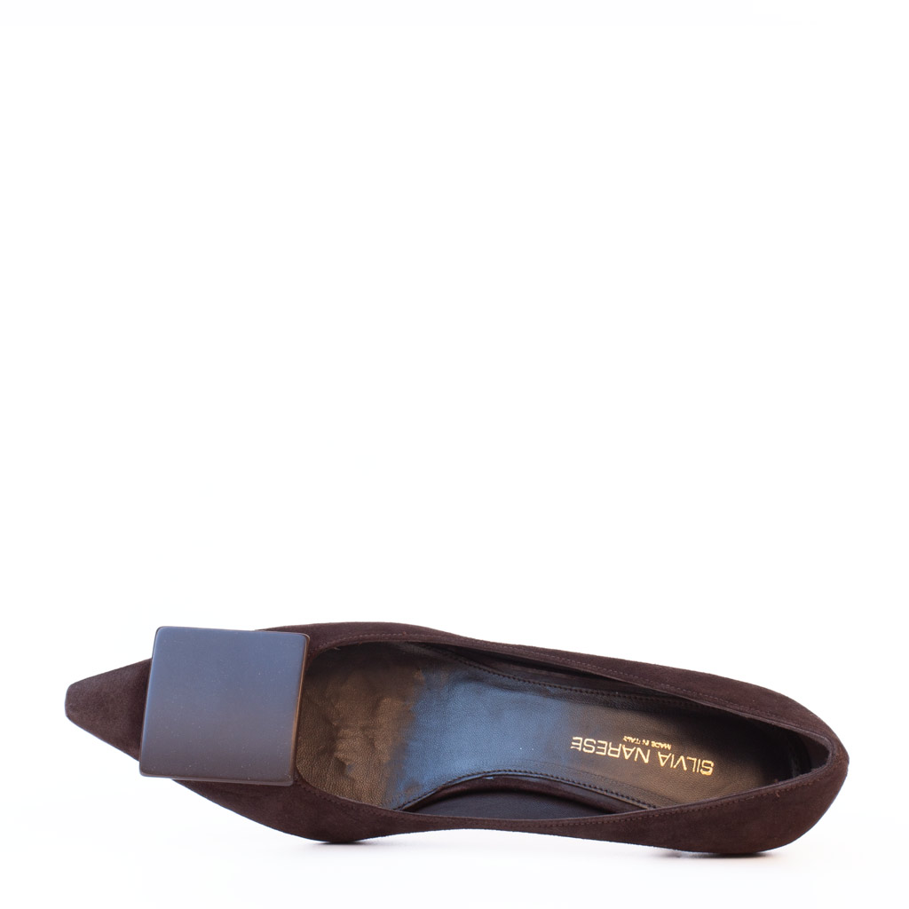 Décolleté Camoscio Marrone Fibbia