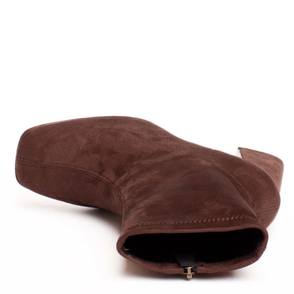 Stivaletto Marrone Camoscio Tacco Spesso Alto Platform Lodi