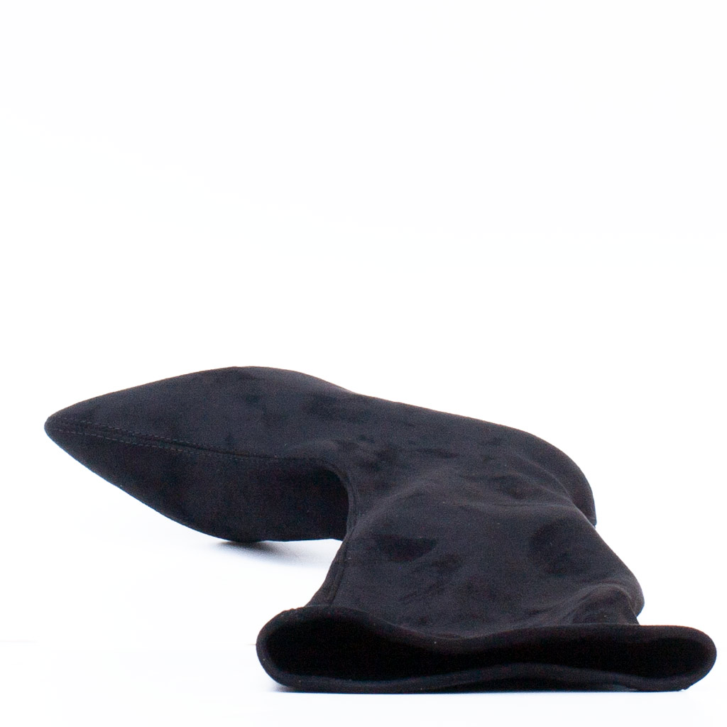 Stivale Sopra Ginocchio Camoscio Elasticizzato Nero Miss Elastic