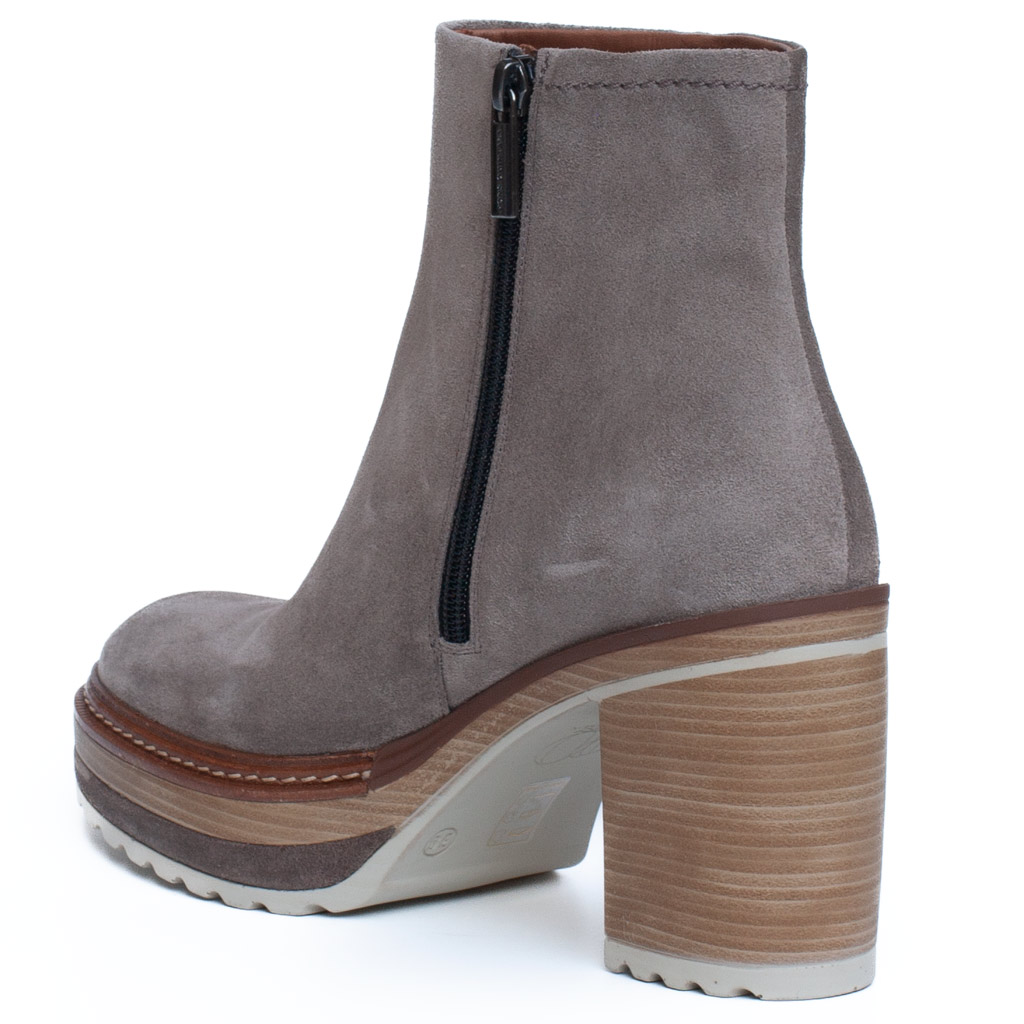 Stivaletto Camoscio Grigio Tacco Comodo