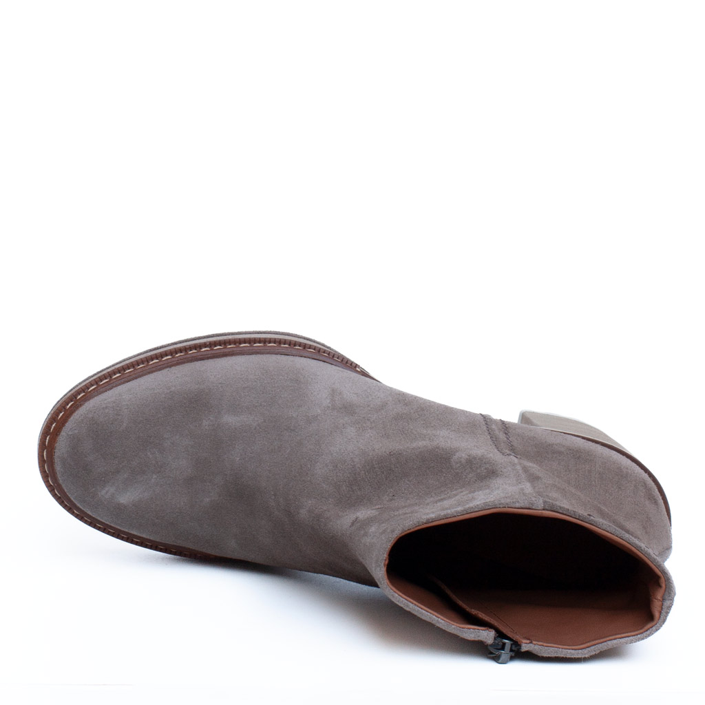 Stivaletto Camoscio Grigio Tacco Comodo