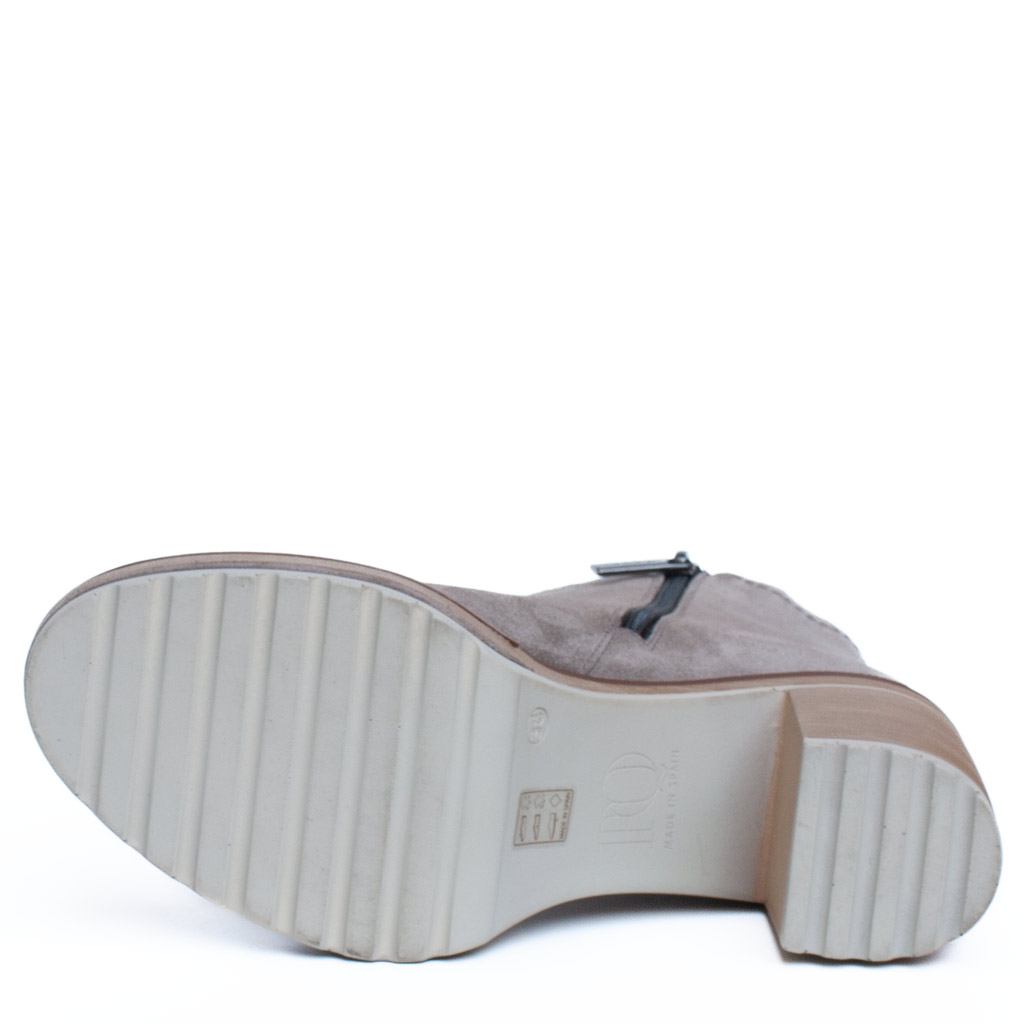 Stivaletto Camoscio Grigio Tacco Comodo