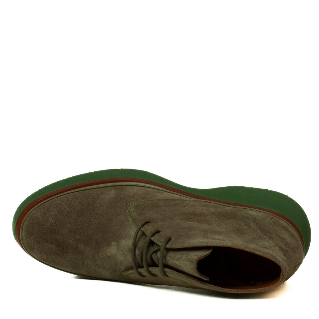 Scarpa Raquel Allacciata Camoscio Verde