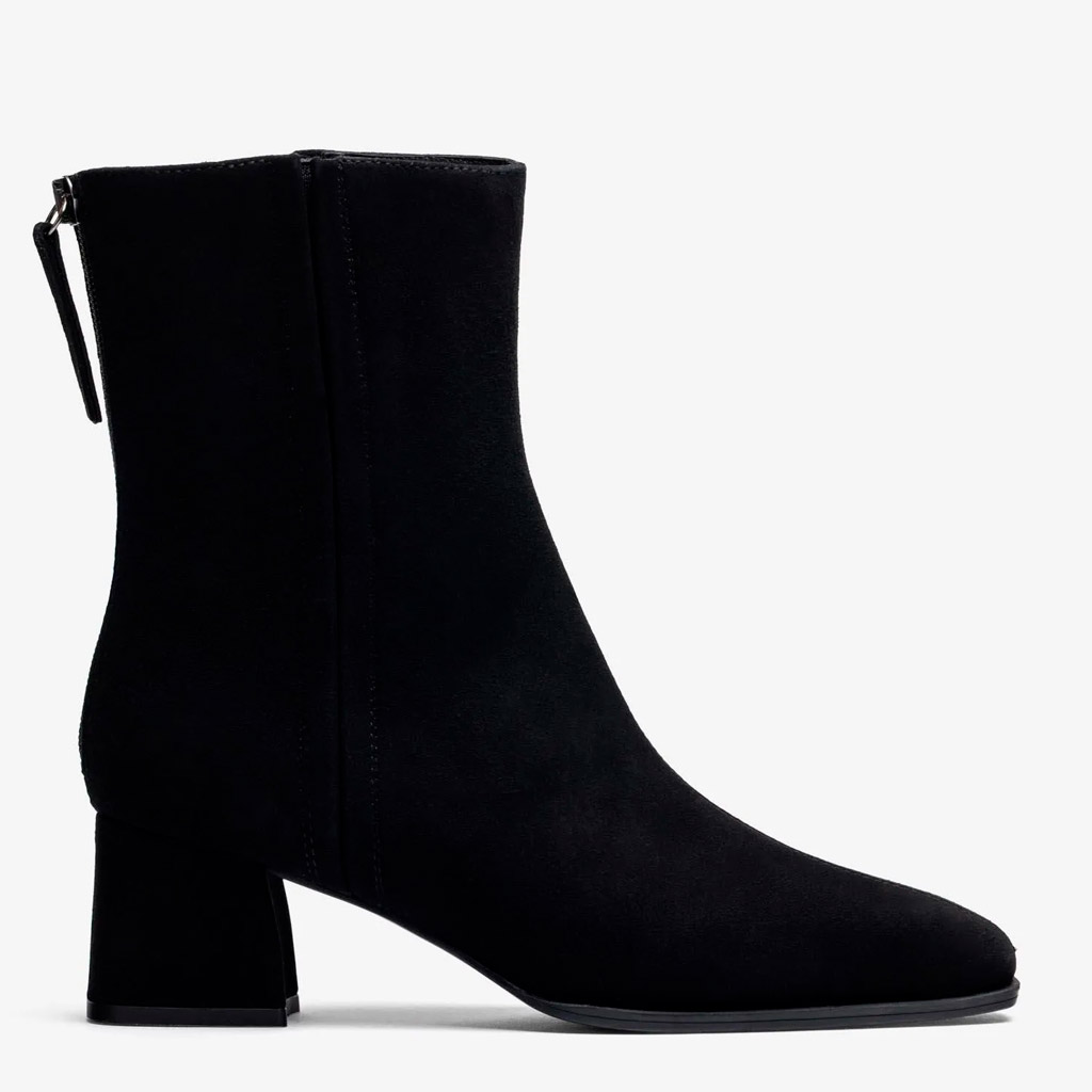 Elegant Black Suede High-Top Ankle Boots