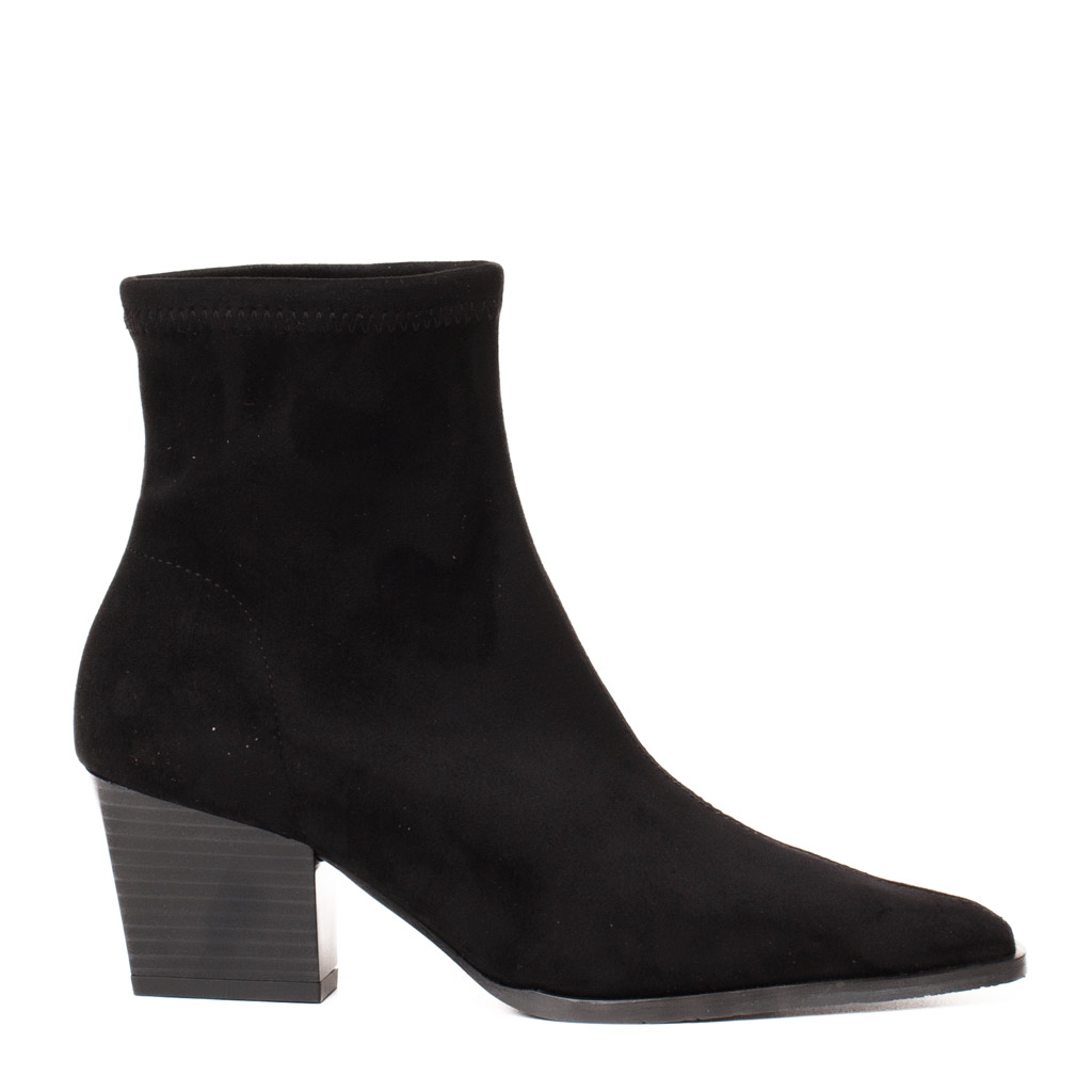 Black Stretch Suede Ankle Boots – Texano Style