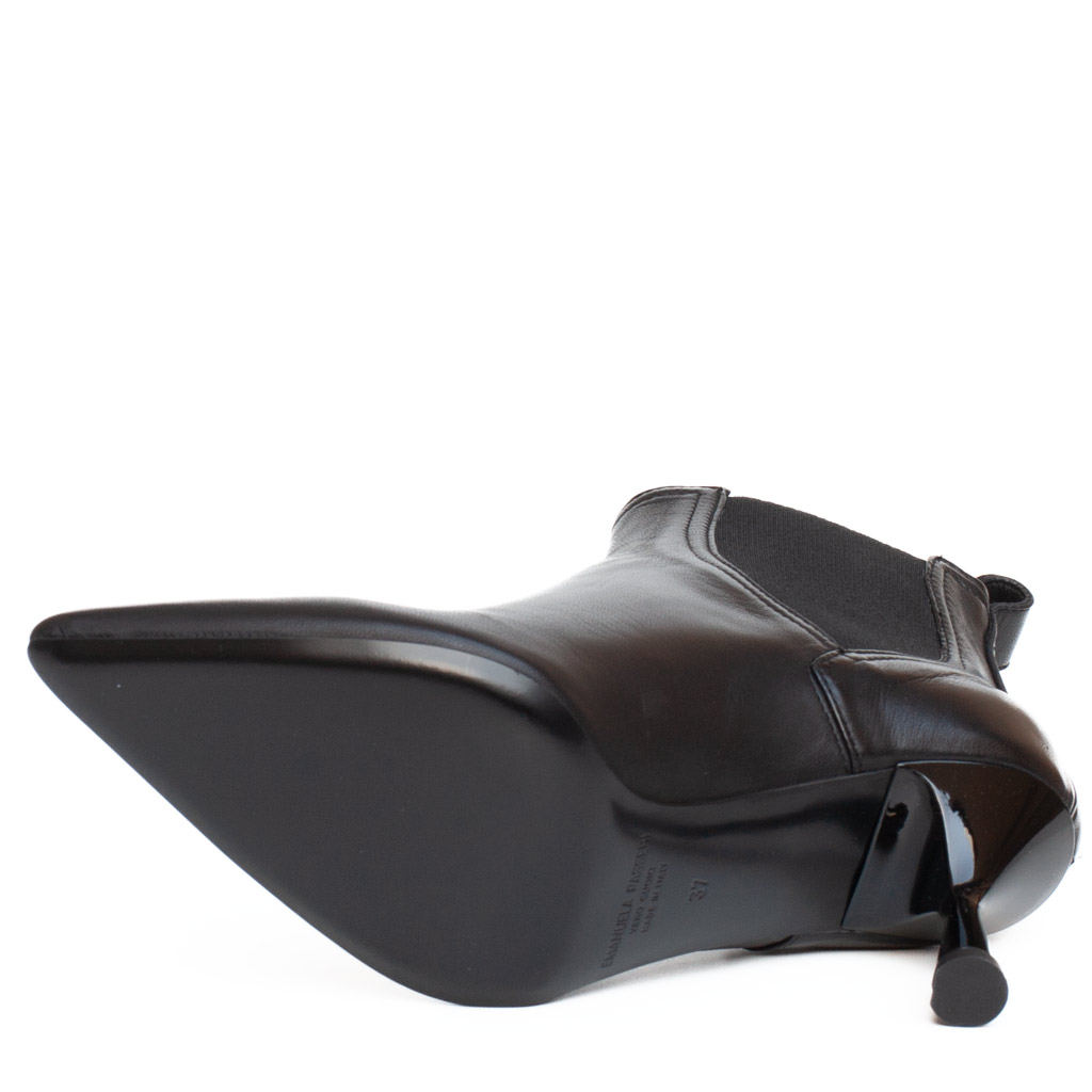 Stivaletto Chelsea Vitello Nero Tacco Rocchetto