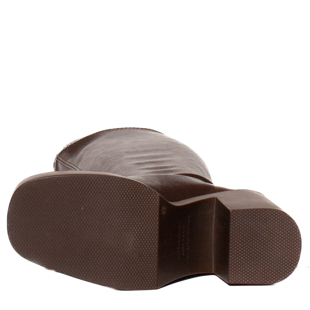 Stivali Marroni Pelle Platform di Miss Elastic