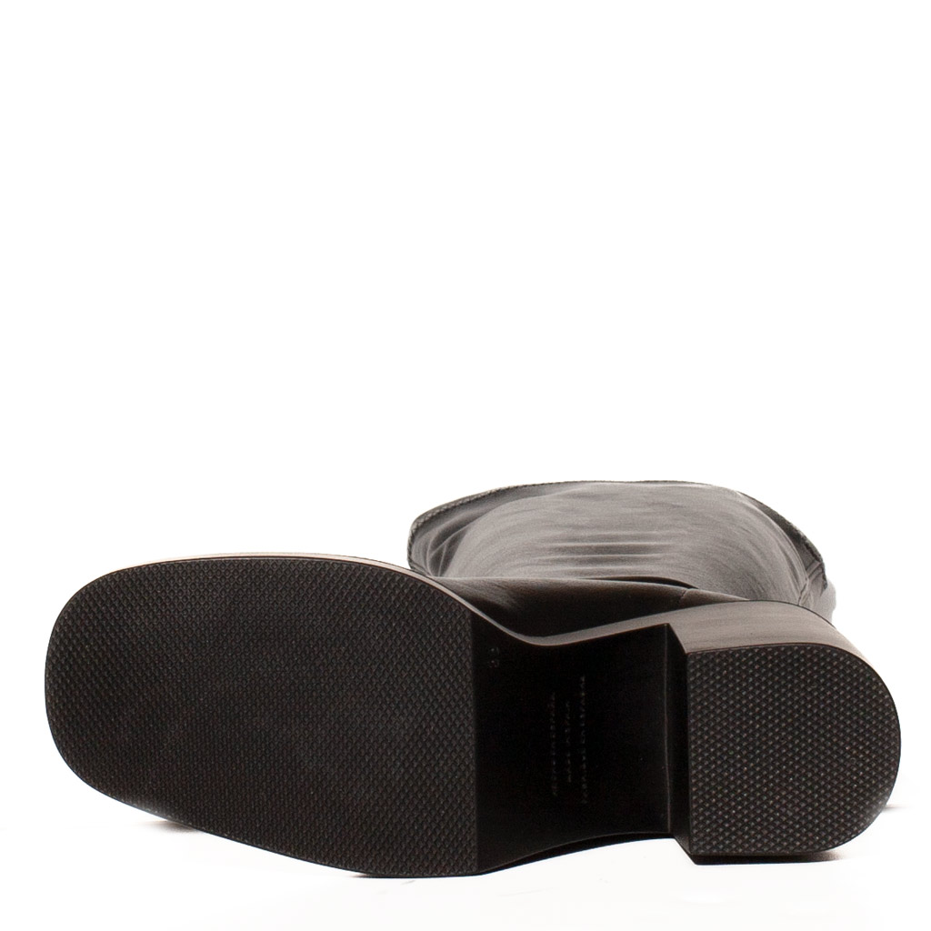 Stivali Neri Pelle Platform di Miss Elastic