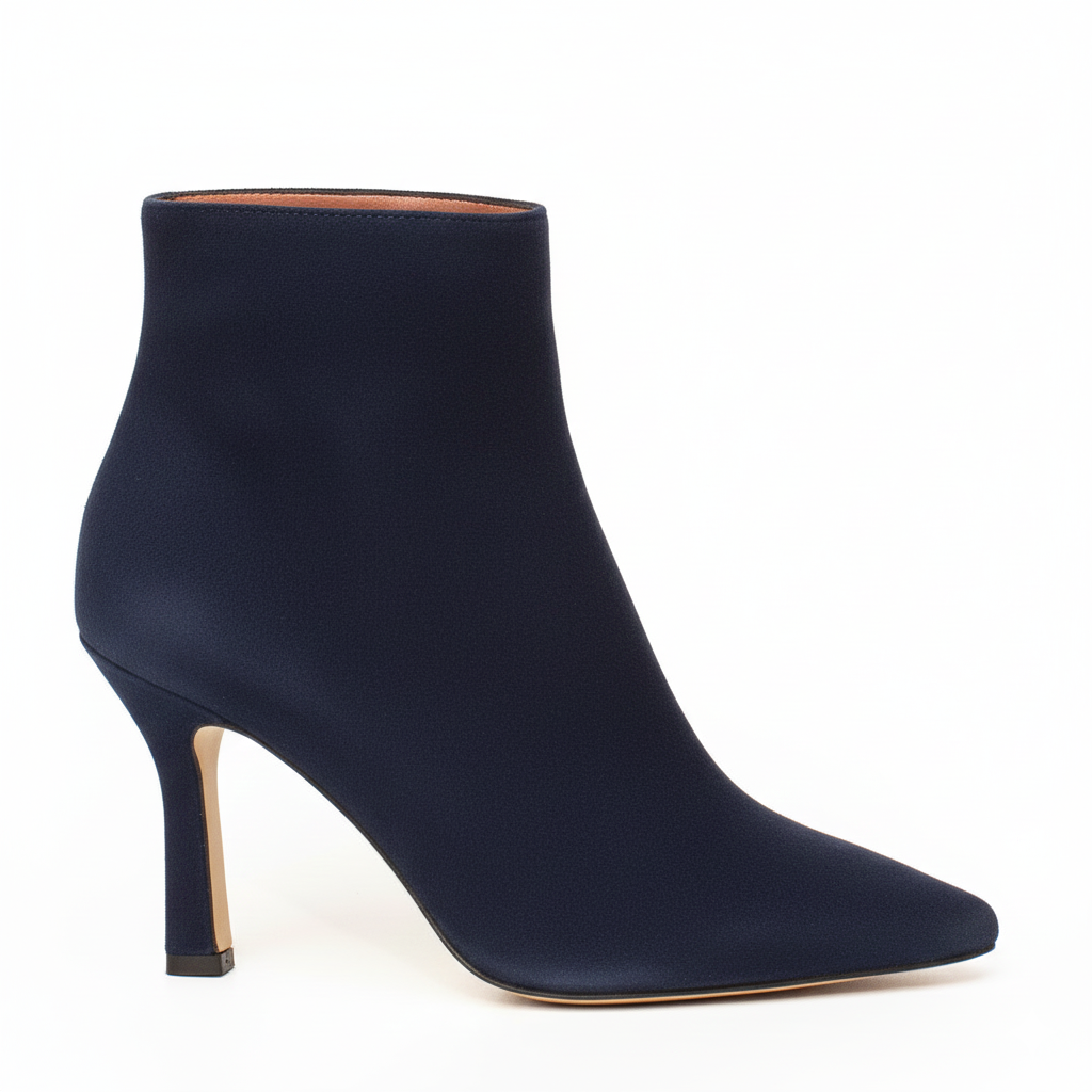 Stivaletto Camoscio Blu Tacco Alto Elegante