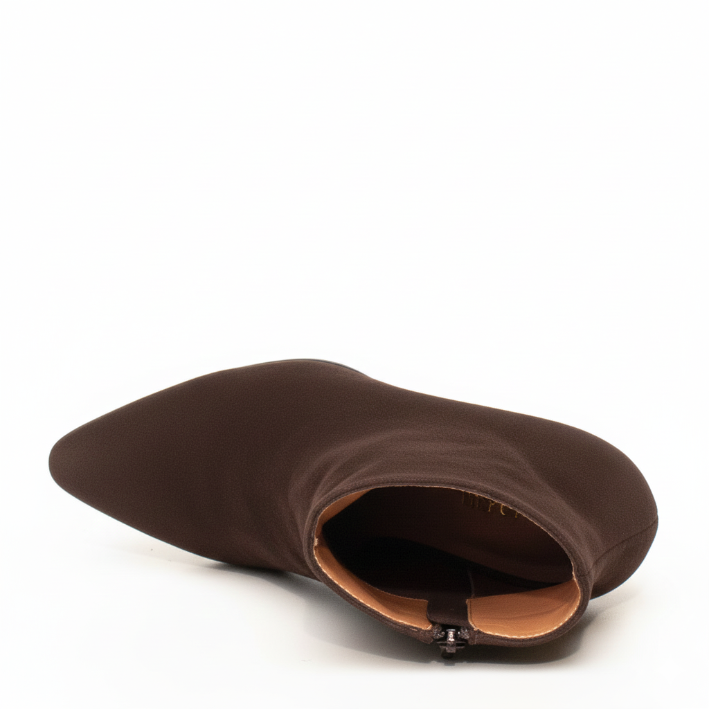 Stivaletto Camoscio Marrone Tacco Alto Elegante