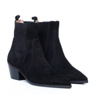 Stivaletti texani camoscio nero con elastico