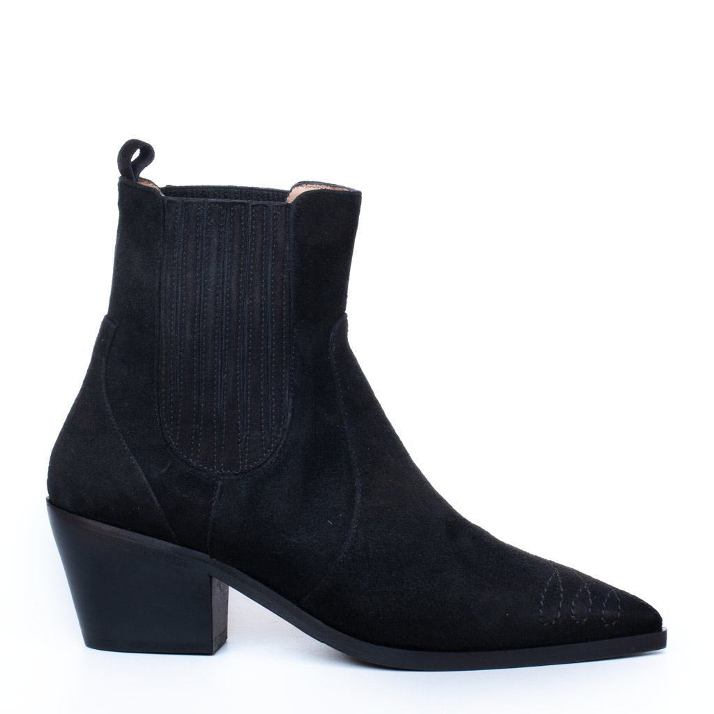 Stivaletti Texani Camoscio Nero da Donna