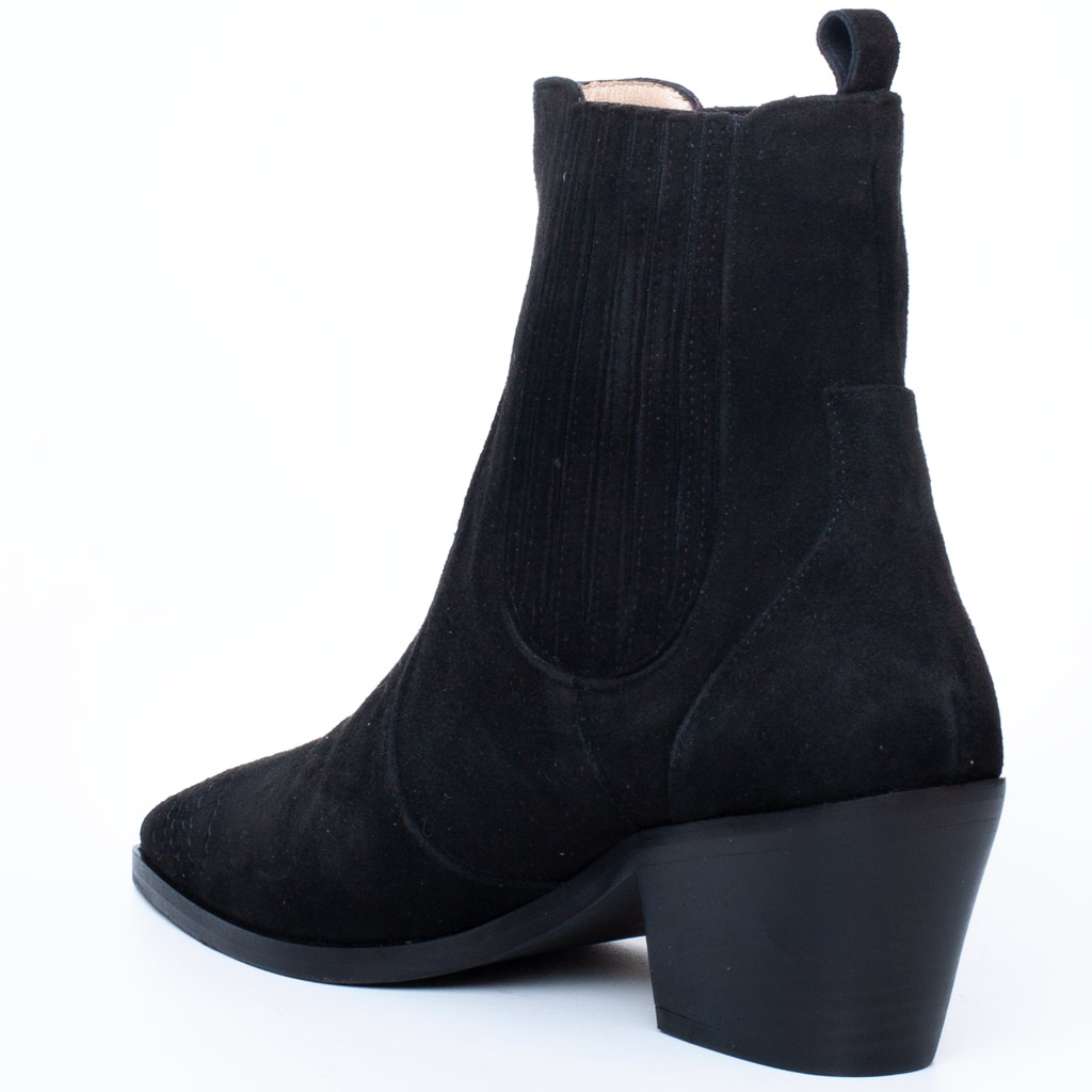 Stivaletti Texani Camoscio Nero da Donna