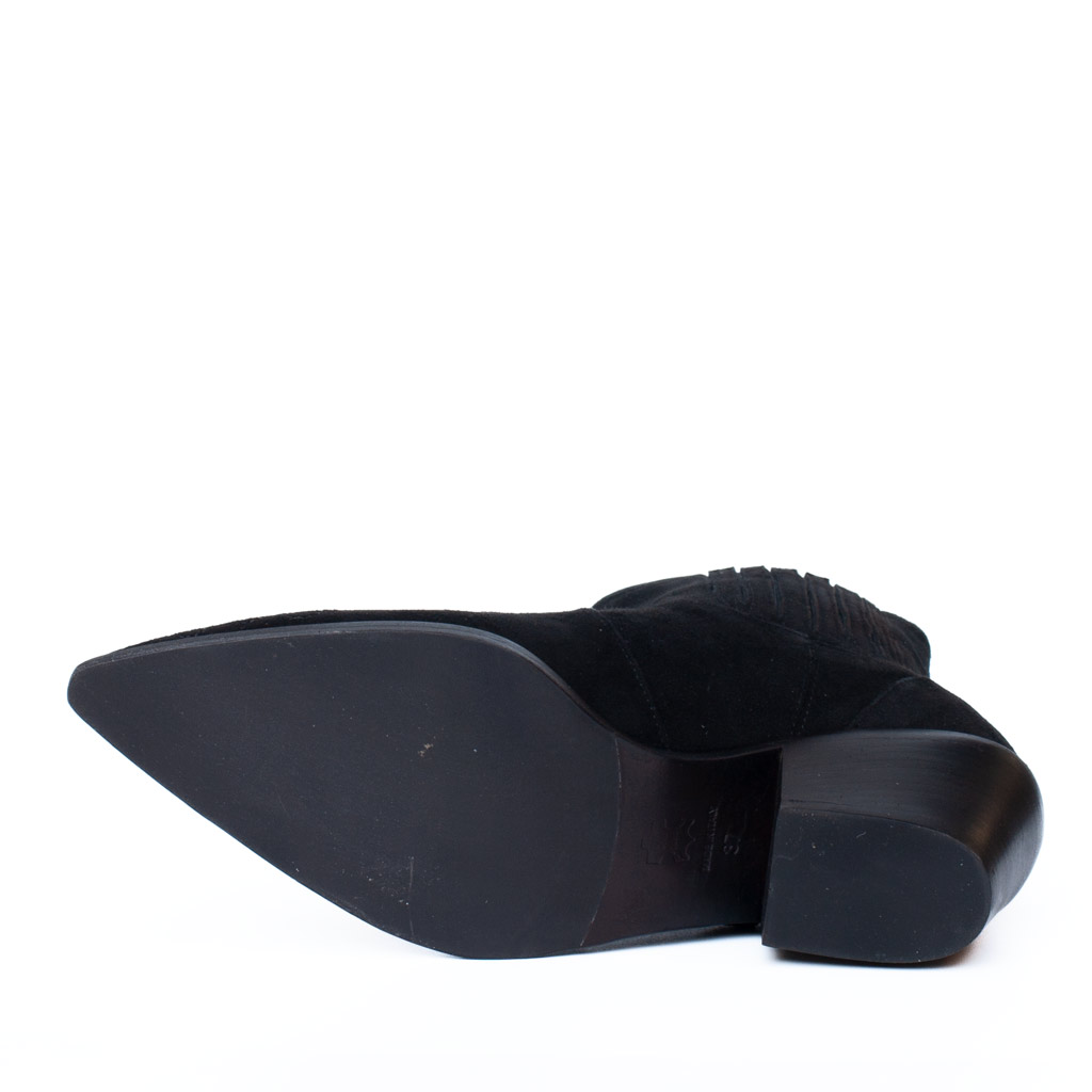 Stivaletti Texani Camoscio Nero da Donna