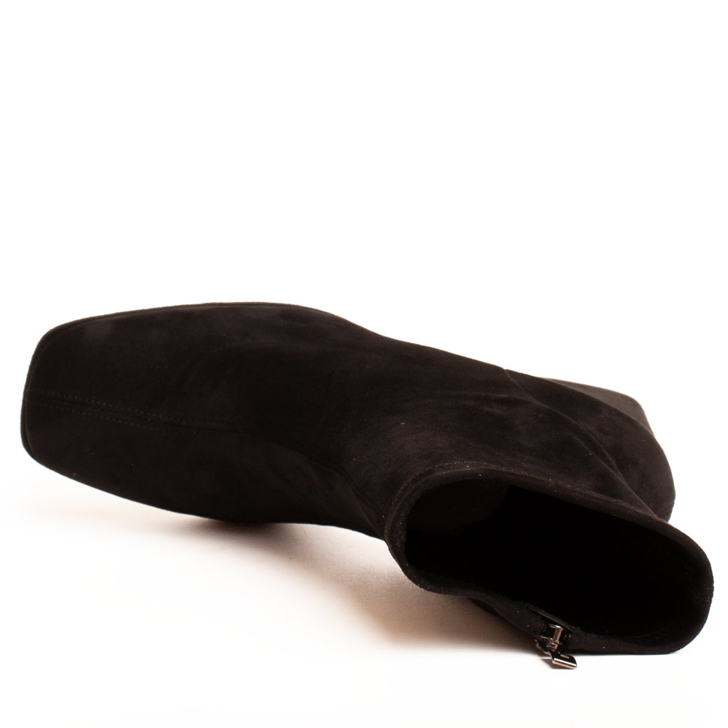 Stivaletto Nero Camoscio Tacco Spesso Alto Platform Lodi
