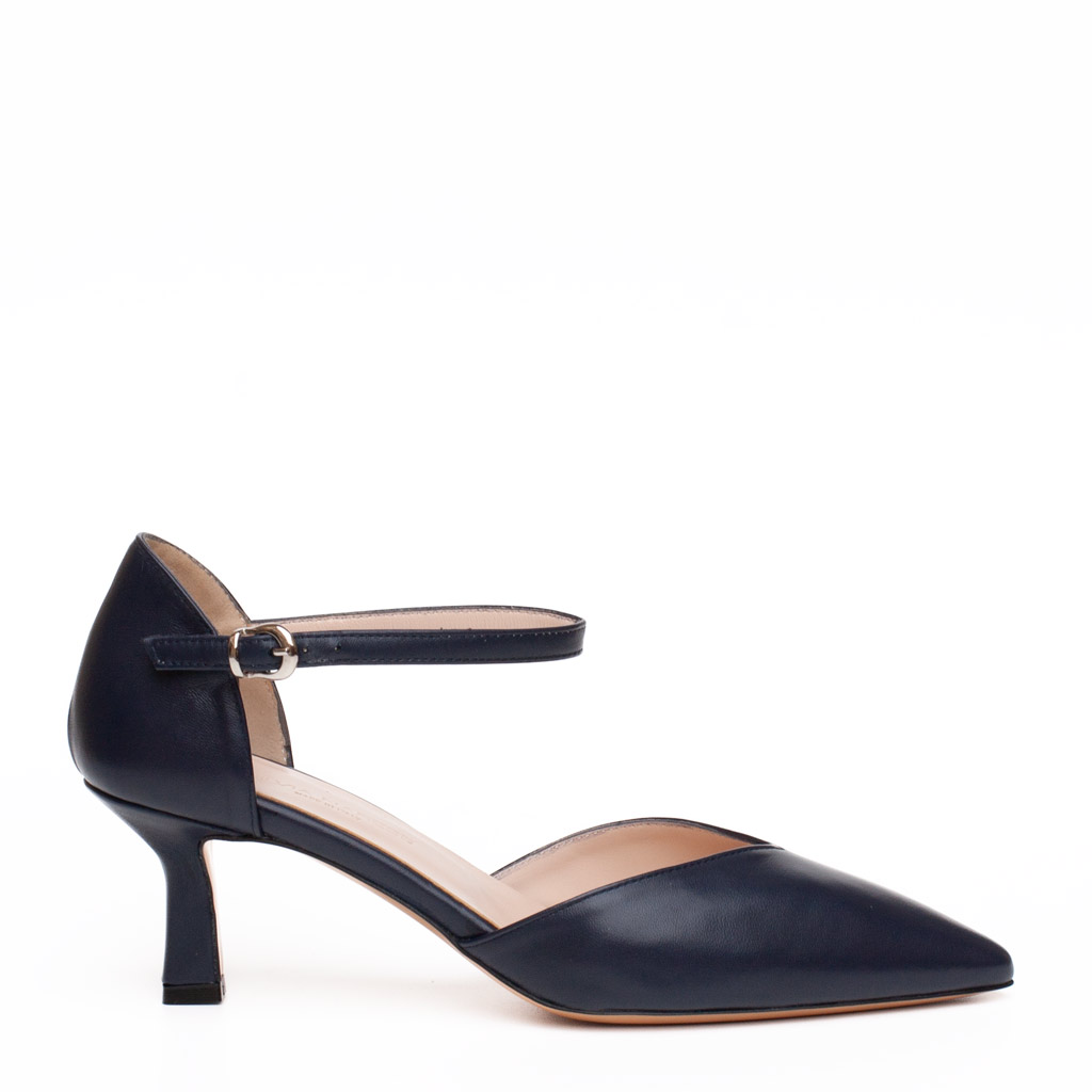 scarpa elegante pelle blu