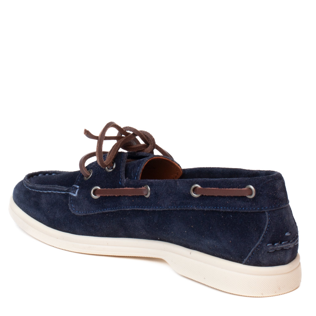 Bekk blue suede boat shoes