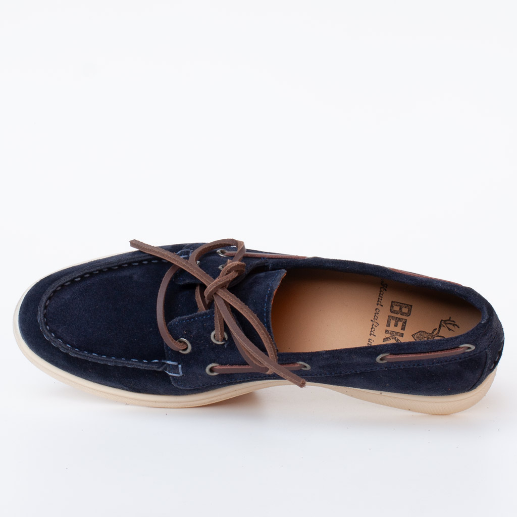 Bekk blue suede boat shoes