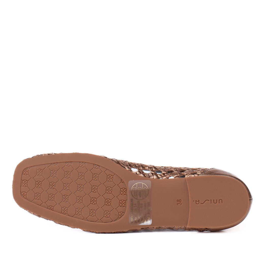 Baix Unisa Bronze Woven Leather Loafers