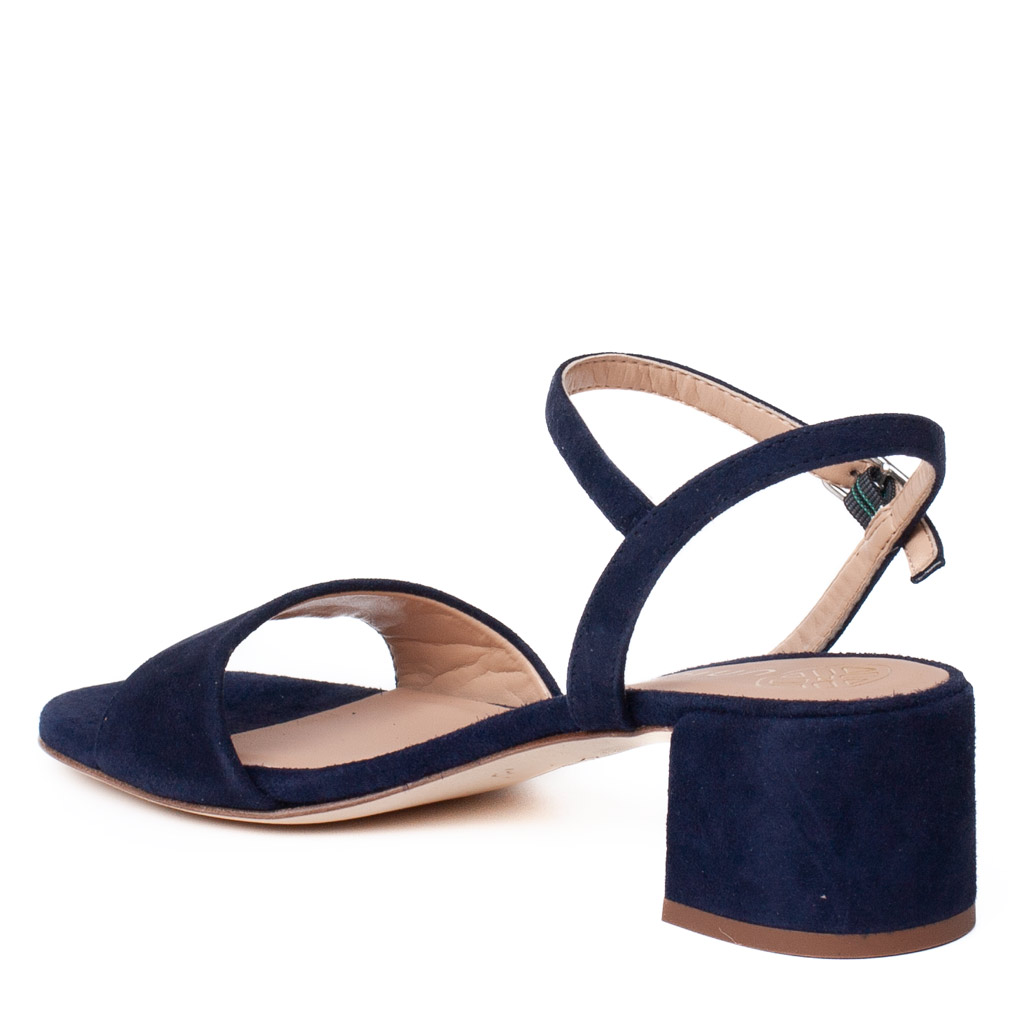 Unisa Kirk Blue Suede Sandals with a Low Heel