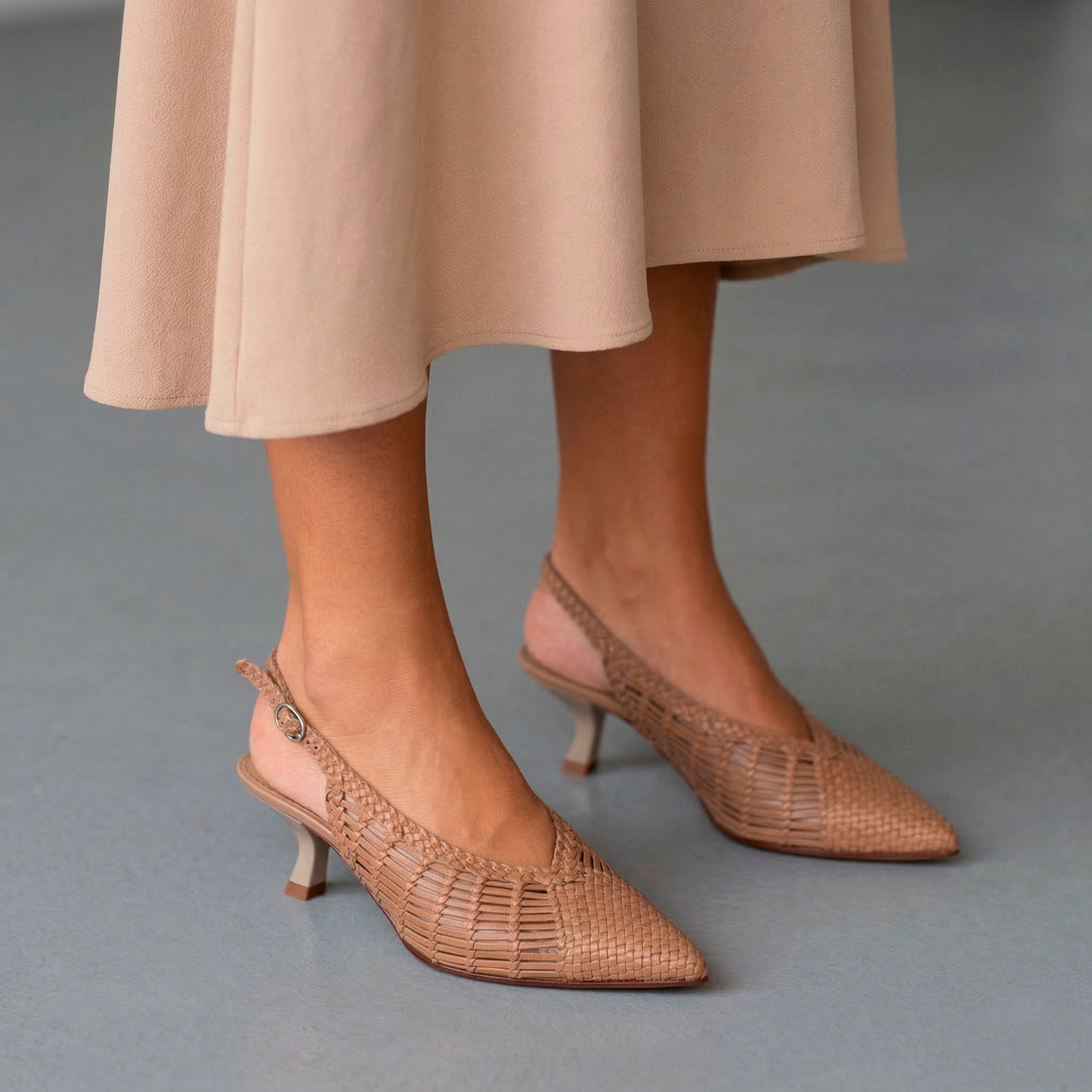 Slingback Woven Pons Quintana Carol Beige