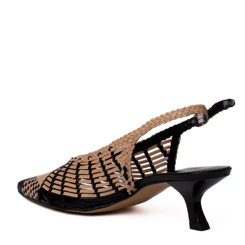 Sandali Slingback Intrecciati Pelle Bicolore