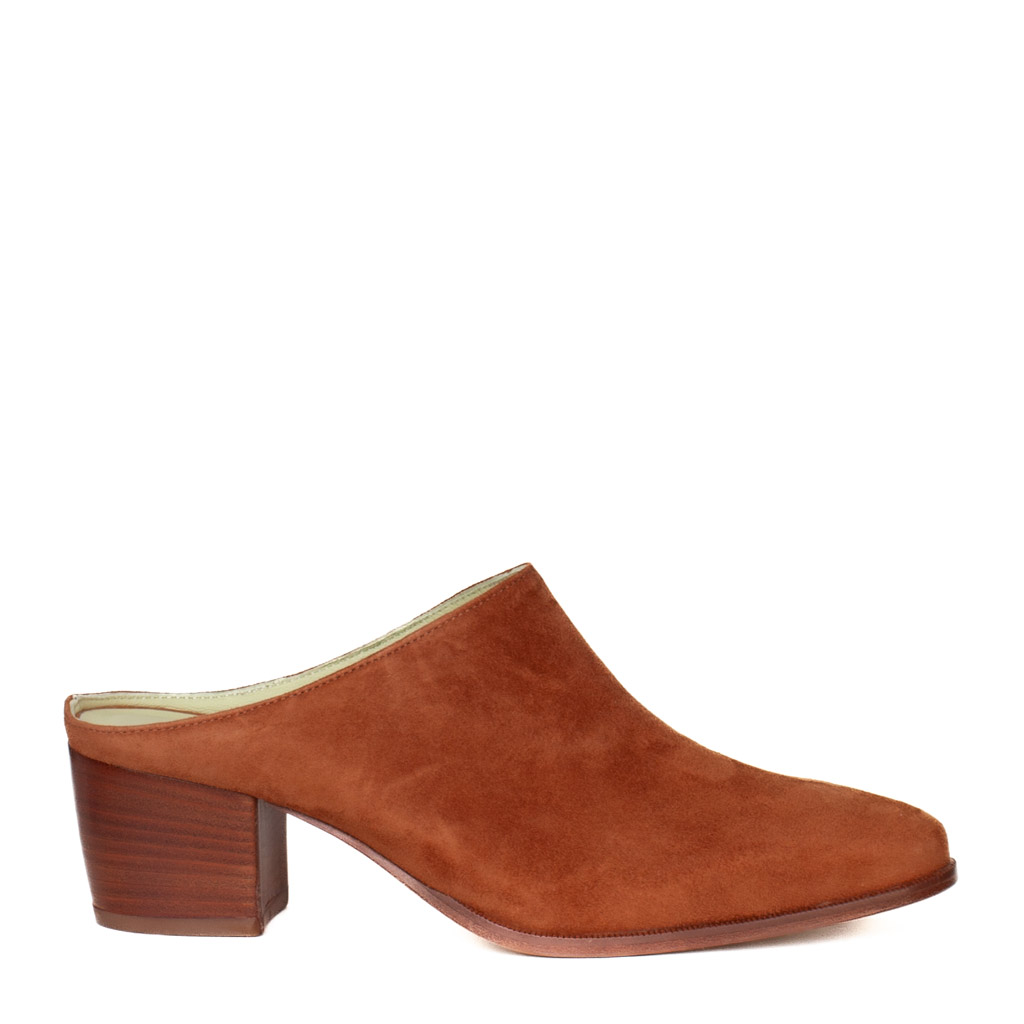 Cervone Suede and Leather Mules with a Medium Heel