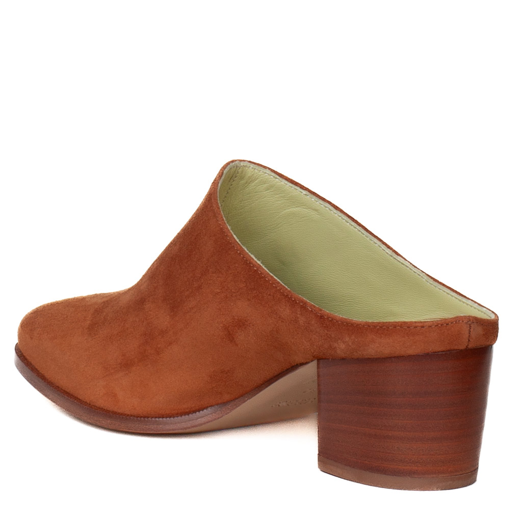 Cervone Suede and Leather Mules with a Medium Heel