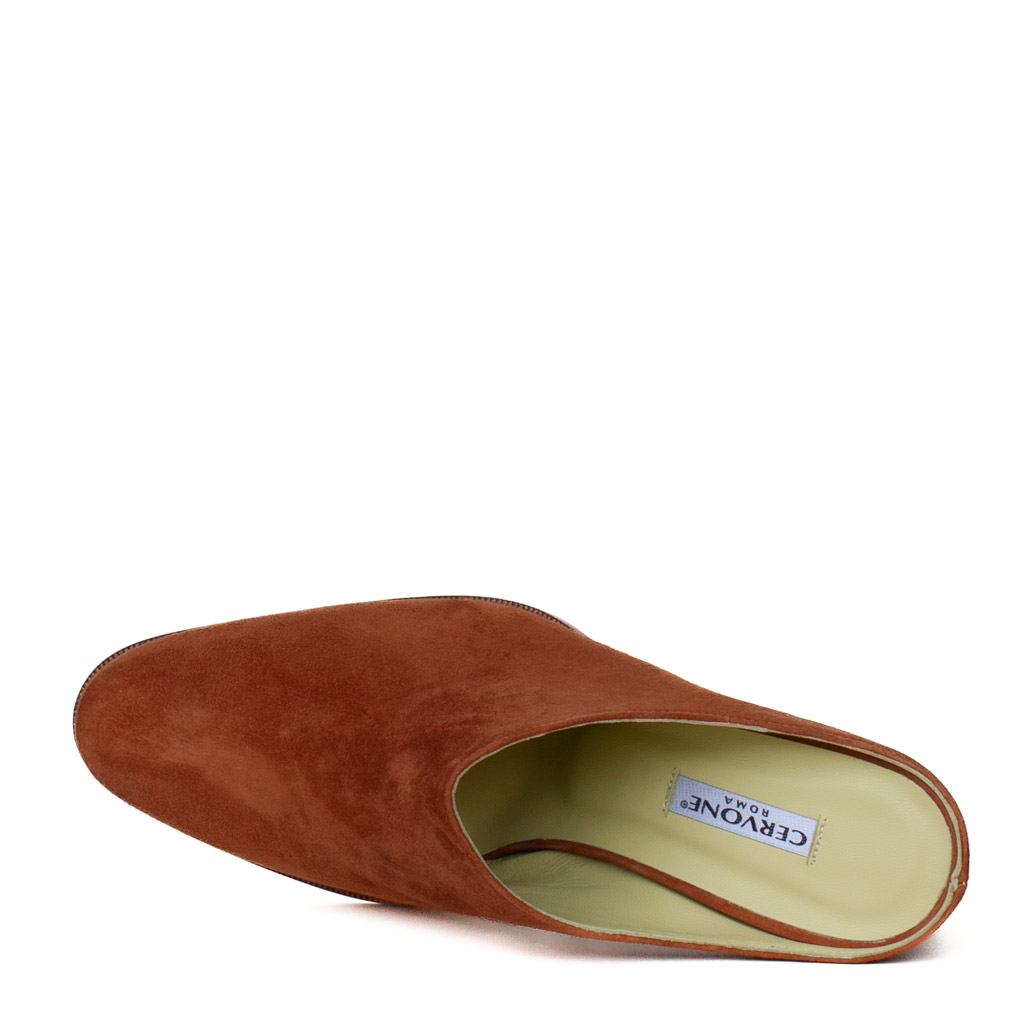 Cervone Suede and Leather Mules with a Medium Heel