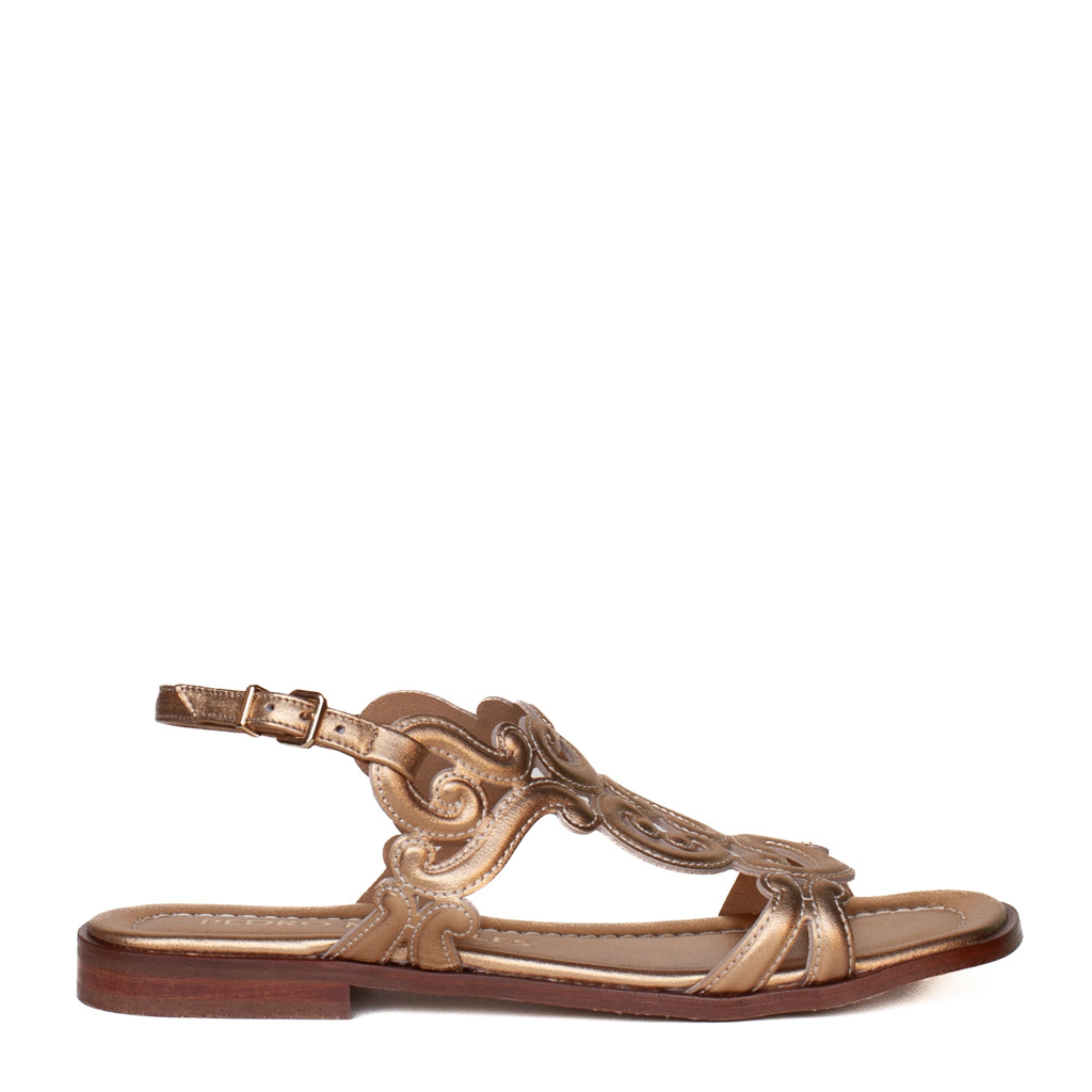 Sandali bassi oro eleganti Pedro Miralles