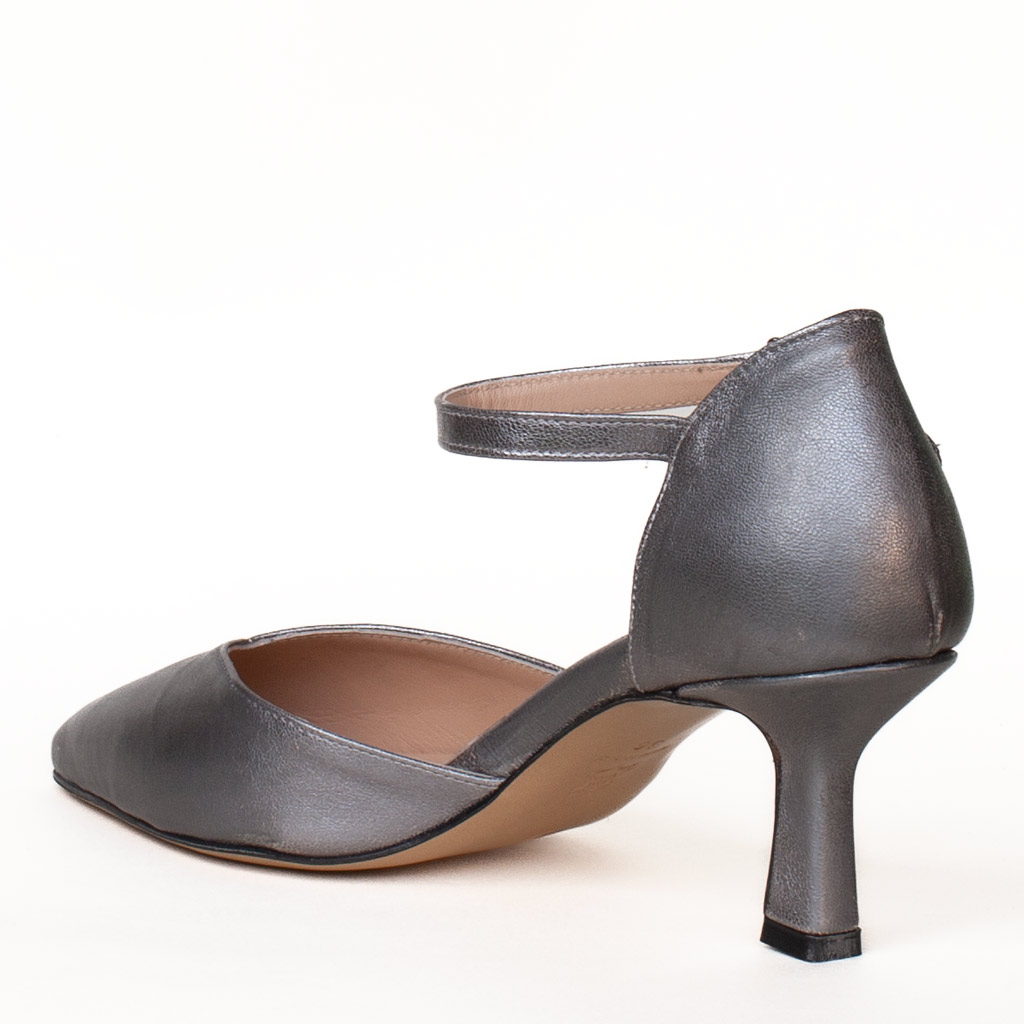 Scarpe eleganti tacco medio in pelle metallizzata Silvia Narese