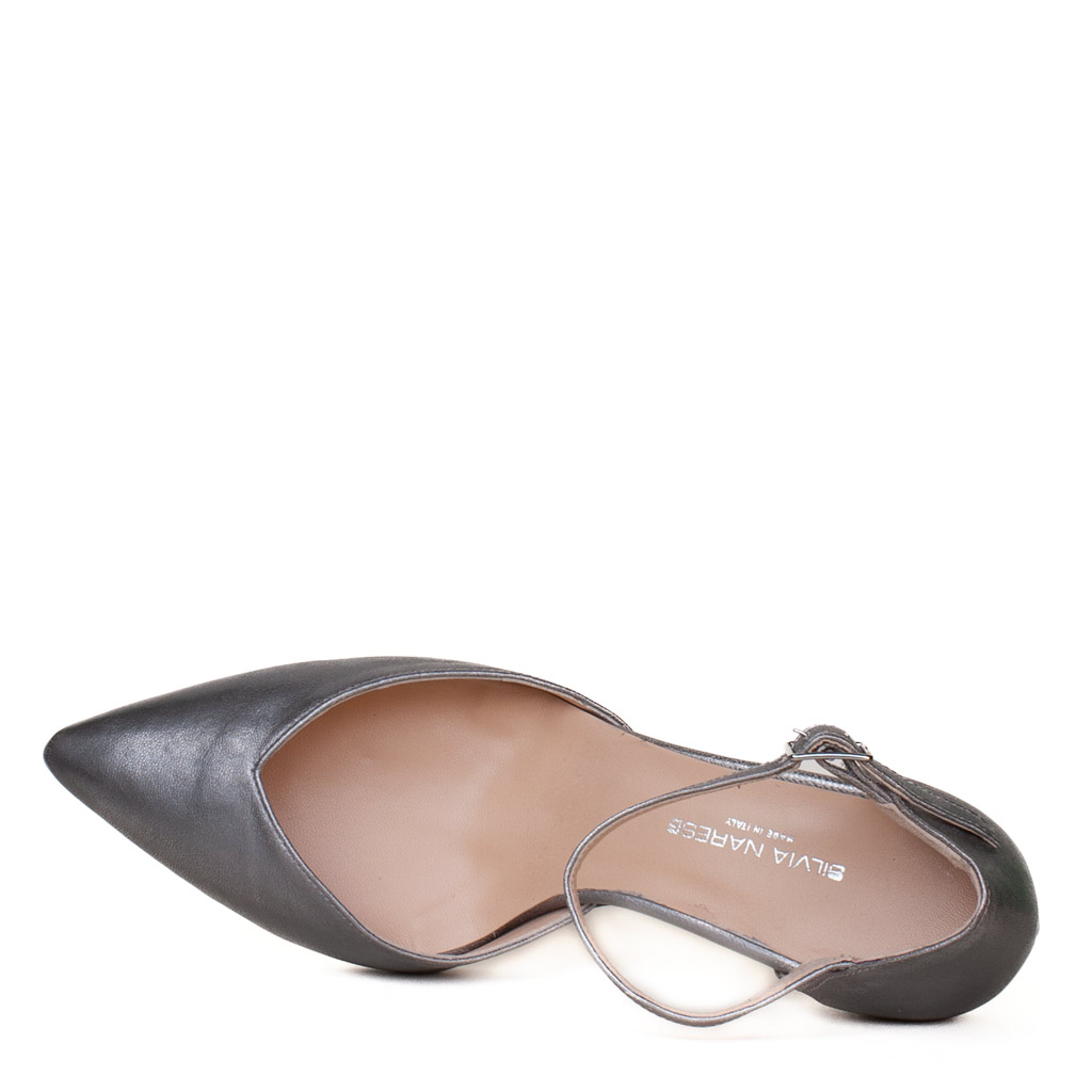 Scarpe eleganti tacco medio in pelle metallizzata Silvia Narese