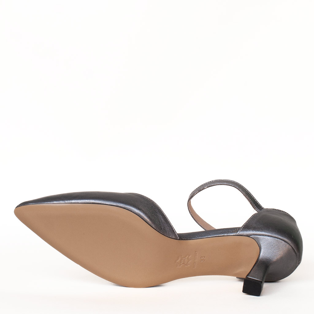 Scarpe eleganti tacco medio in pelle metallizzata Silvia Narese