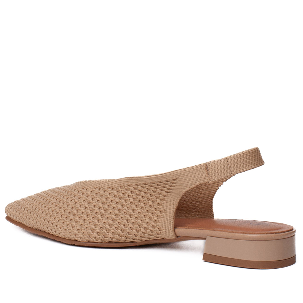 Slingback beige in maglia elastica Miss Elastic con tacco basso