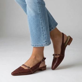 SCARPA BASSA–INTRECCIATA-marrone