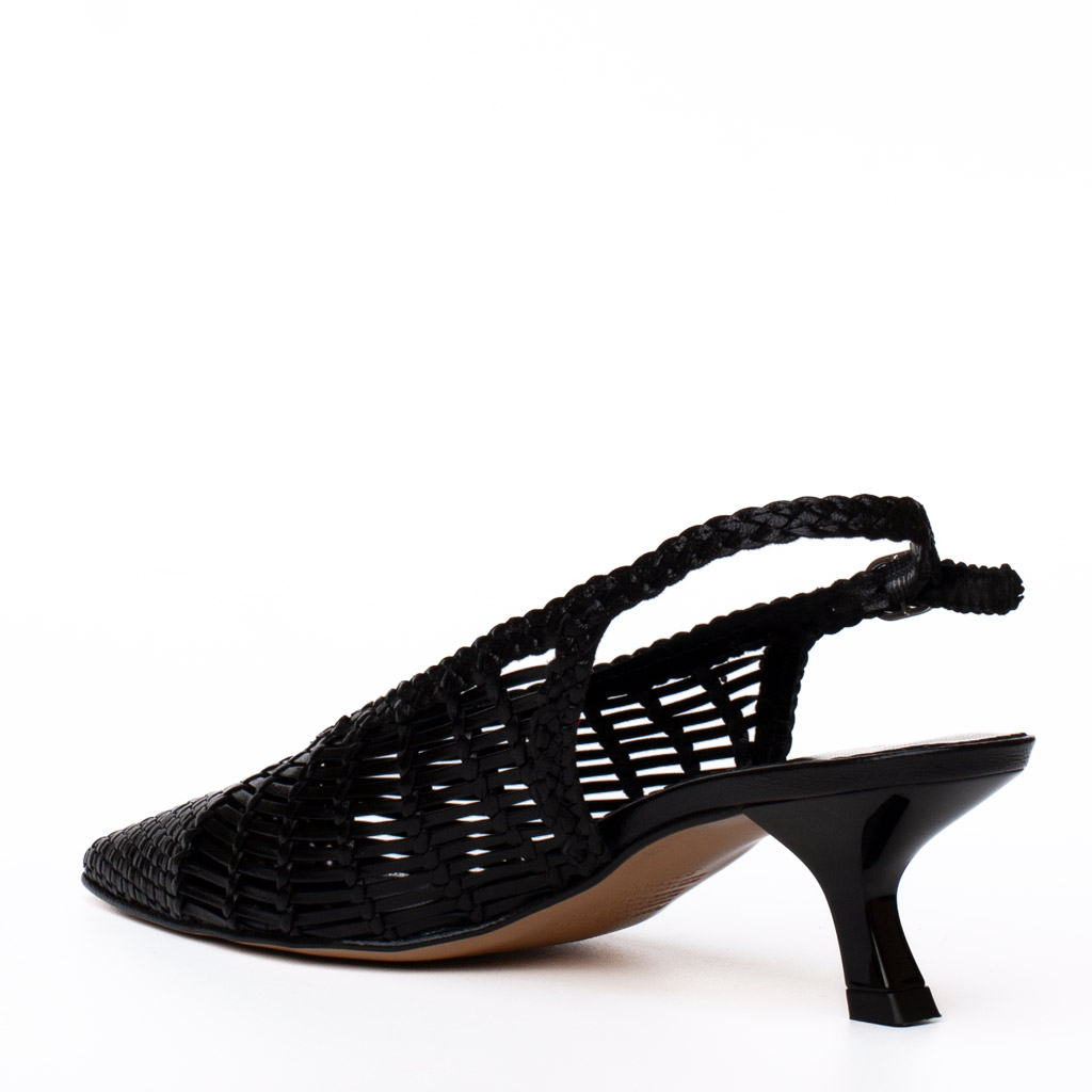 Sandali Slingback Intrecciati Pelle nera