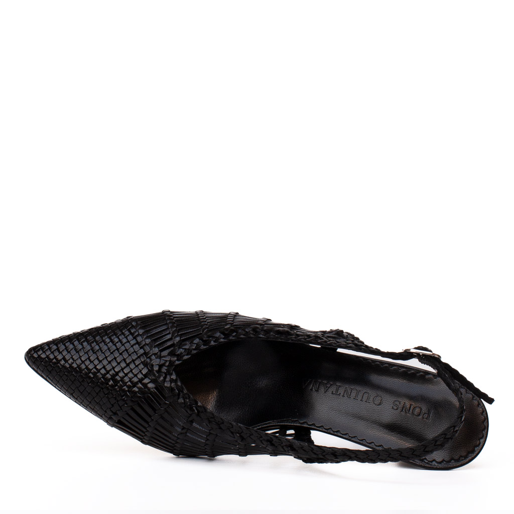 Sandali Slingback Intrecciati Pelle nera